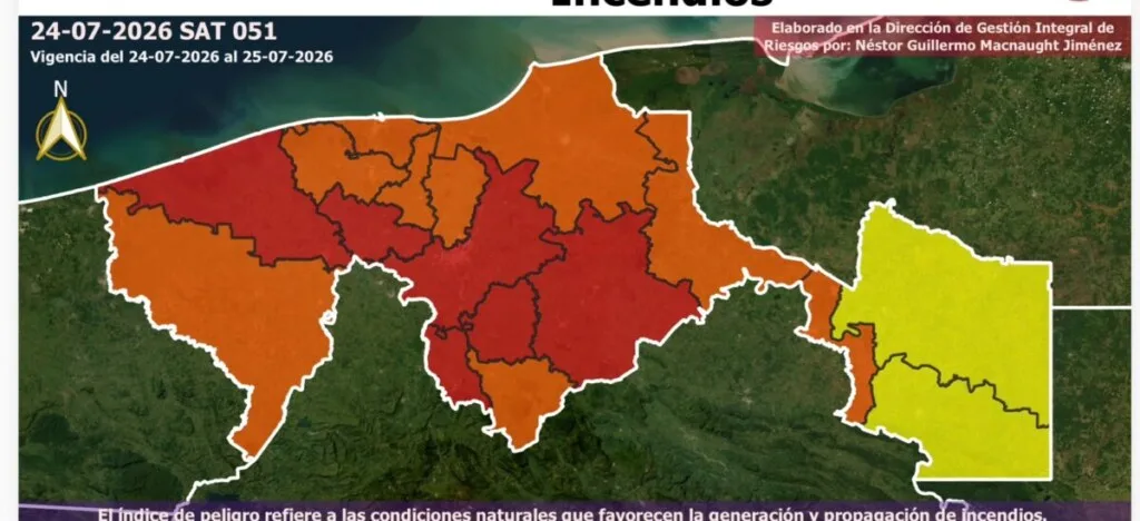 Aumenta la sensación térmica en Tabasco; Protección Civil prevé hasta 46 °C y posibles lloviznas nocturnas