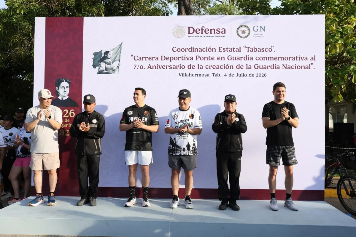 Guardia Nacional celebra su 7º aniversario con carrera que reunió a más de mil 500 participantes en Tabasco