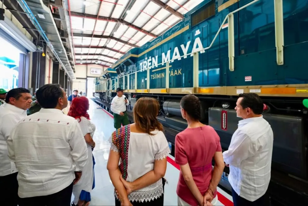 Javier May participa con Claudia Sheinbaum en supervisión del Tren Maya de carga